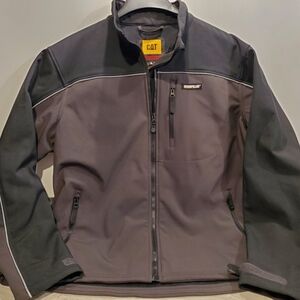 Caterpillar Men's Black Gray Two Toned Quality Softshell Jacket Size Large